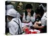 Schoolgirls Eating Packed Lunch, Bento, Kagoshima Park, Japan-Gavin Hellier-Stretched Canvas