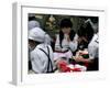 Schoolgirls Eating Packed Lunch, Bento, Kagoshima Park, Japan-Gavin Hellier-Framed Photographic Print