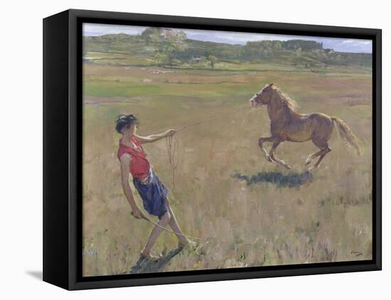 Schooling the Pony, 1929-Sir John Lavery-Framed Stretched Canvas