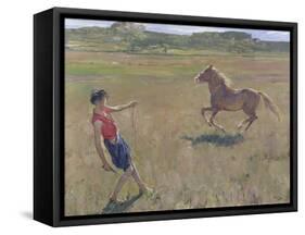 Schooling the Pony, 1929-Sir John Lavery-Framed Stretched Canvas