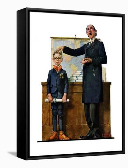 "Schoolmaster" or "First in his Class", June 26,1926-Norman Rockwell-Framed Stretched Canvas