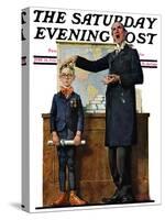 "Schoolmaster" or "First in his Class" Saturday Evening Post Cover, June 26,1926-Norman Rockwell-Stretched Canvas