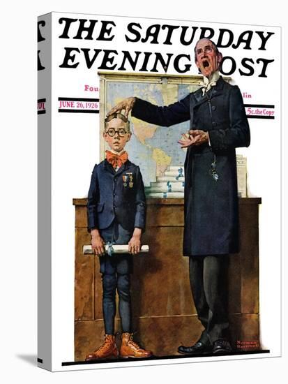 "Schoolmaster" or "First in his Class" Saturday Evening Post Cover, June 26,1926-Norman Rockwell-Stretched Canvas