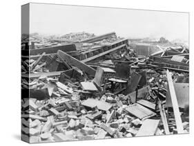 Schoolroom Destroyed by Tornado-null-Stretched Canvas