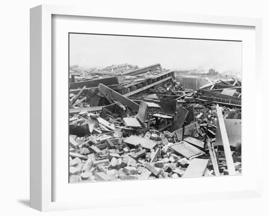 Schoolroom Destroyed by Tornado-null-Framed Photographic Print