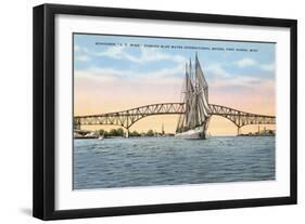Schooner, Bridge, Port Huron, Michigan-null-Framed Art Print
