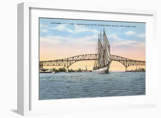 Schooner, Bridge, Port Huron, Michigan-null-Framed Art Print