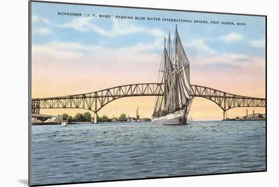 Schooner, Bridge, Port Huron, Michigan-null-Mounted Art Print