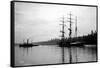 Schooner in Bay, Circa 1912-Asahel Curtis-Framed Stretched Canvas