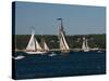 Schooner Leaving Harbor For a Race, Gloucester Schooner Festival, Gloucester, Cape Ann, MA-null-Stretched Canvas