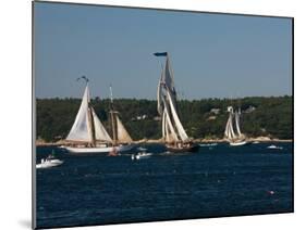 Schooner Leaving Harbor For a Race, Gloucester Schooner Festival, Gloucester, Cape Ann, MA-null-Mounted Photographic Print