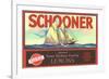 Schooner Lemon Label-null-Framed Art Print