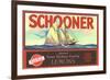 Schooner Lemon Label-null-Framed Art Print