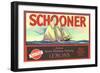 Schooner Lemon Label-null-Framed Premium Giclee Print