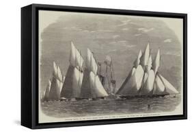 Schooner Match of the Royal Thames Yacht Club on 16 June; Rounding the Water Lily Off Shoebury-Edwin Weedon-Framed Stretched Canvas