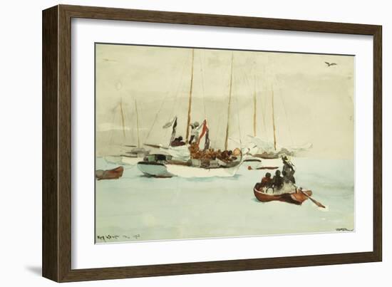 Schooners at Anchor, Key West, 1903-Winslow Homer-Framed Giclee Print