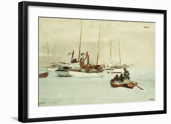 Schooners at Anchor, Key West-Winslow Homer-Framed Giclee Print