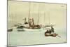 Schooners at Anchor, Key West-Winslow Homer-Mounted Giclee Print