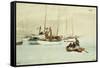 Schooners at Anchor, Key West-Winslow Homer-Framed Stretched Canvas