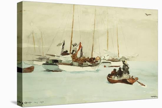 Schooners at Anchor, Key West-Winslow Homer-Stretched Canvas