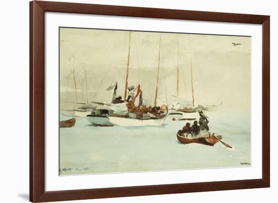 Schooners at Anchor, Key West-Winslow Homer-Framed Giclee Print