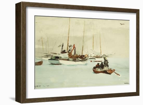 Schooners at Anchor, Key West-Winslow Homer-Framed Giclee Print