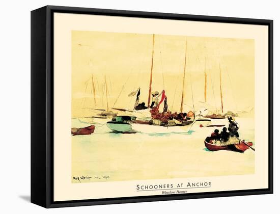 Schooners at Sea-unknown unknown-Framed Stretched Canvas