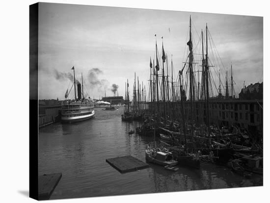 Schooners at the T Wharf-null-Stretched Canvas