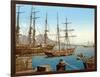 Schooners in Bay of Naples with Vesuvius in Background, Pub. C.1900-null-Framed Giclee Print