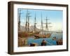 Schooners in Bay of Naples with Vesuvius in Background, Pub. C.1900-null-Framed Giclee Print