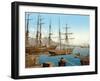 Schooners in Bay of Naples with Vesuvius in Background, Pub. C.1900-null-Framed Giclee Print