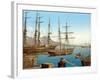 Schooners in Bay of Naples with Vesuvius in Background, Pub. C.1900-null-Framed Giclee Print