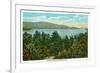 Schroon Lake, New York - Southern View of the Lake-Lantern Press-Framed Art Print