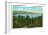 Schroon Lake, New York - Southern View of the Lake-Lantern Press-Framed Art Print