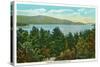 Schroon Lake, New York - Southern View of the Lake-Lantern Press-Stretched Canvas