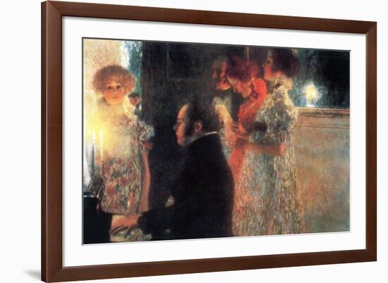 Schubert At The Piano-Gustav Klimt-Framed Art Print