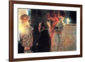 Schubert At The Piano-Gustav Klimt-Framed Art Print