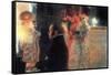 Schubert At The Piano-Gustav Klimt-Framed Stretched Canvas