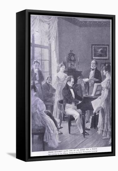 Schubert Plays a Song for a Friend-Carl Rohling-Framed Stretched Canvas