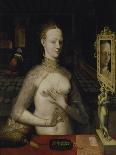 Lady at the Dressing Table Mirror-Schule von Fontainebleau-Framed Stretched Canvas
