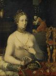 Lady at the Dressing Table Mirror-Schule von Fontainebleau-Laminated Giclee Print