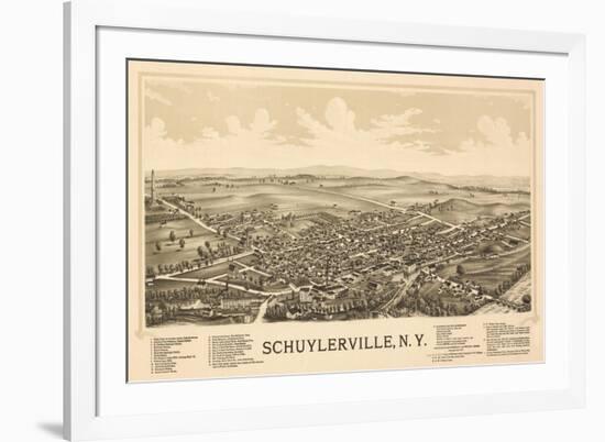 Schuylerville, New York - Panoramic Map-Lantern Press-Framed Art Print