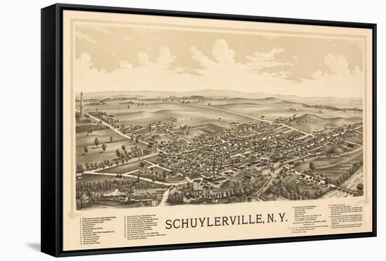 Schuylerville, New York - Panoramic Map-Lantern Press-Framed Stretched Canvas