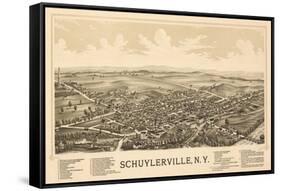 Schuylerville, New York - Panoramic Map-Lantern Press-Framed Stretched Canvas