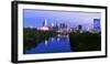 Schuylkill River with skyscrapers in the background, Philadelphia, Pennsylvania, USA-null-Framed Photographic Print