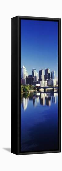 Schuylkill River with skyscrapers in the background, Philadelphia, Pennsylvania, USA-null-Framed Stretched Canvas