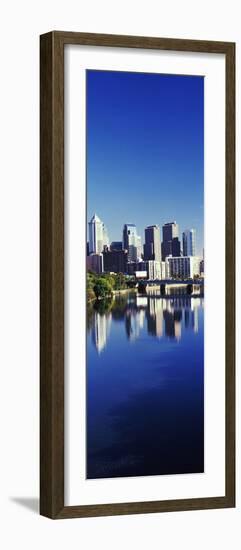 Schuylkill River with skyscrapers in the background, Philadelphia, Pennsylvania, USA-null-Framed Photographic Print