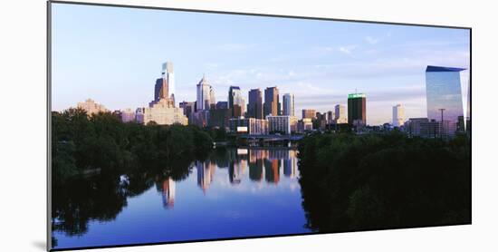 Schuylkill River with skyscrapers in the background, Philadelphia, Pennsylvania, USA-null-Mounted Photographic Print