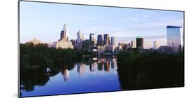 Schuylkill River with skyscrapers in the background, Philadelphia, Pennsylvania, USA-null-Mounted Photographic Print