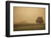 Schwartz - Foggy Barn-Don Schwartz-Framed Art Print